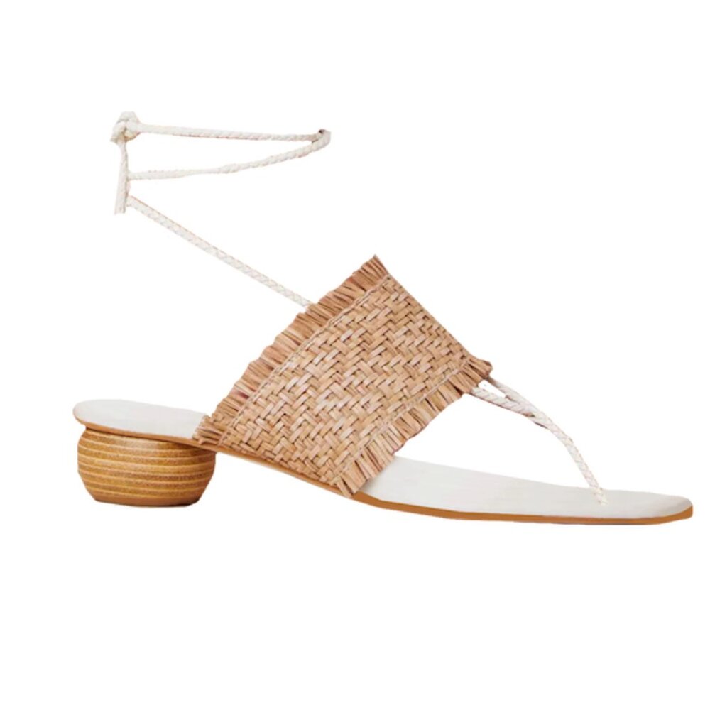 Angel Alarcon Rosa Raffia Heels 40 NWOT